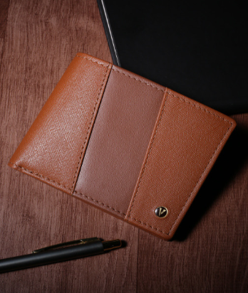 Men Colourblocked Leather Two Fold Wallet
