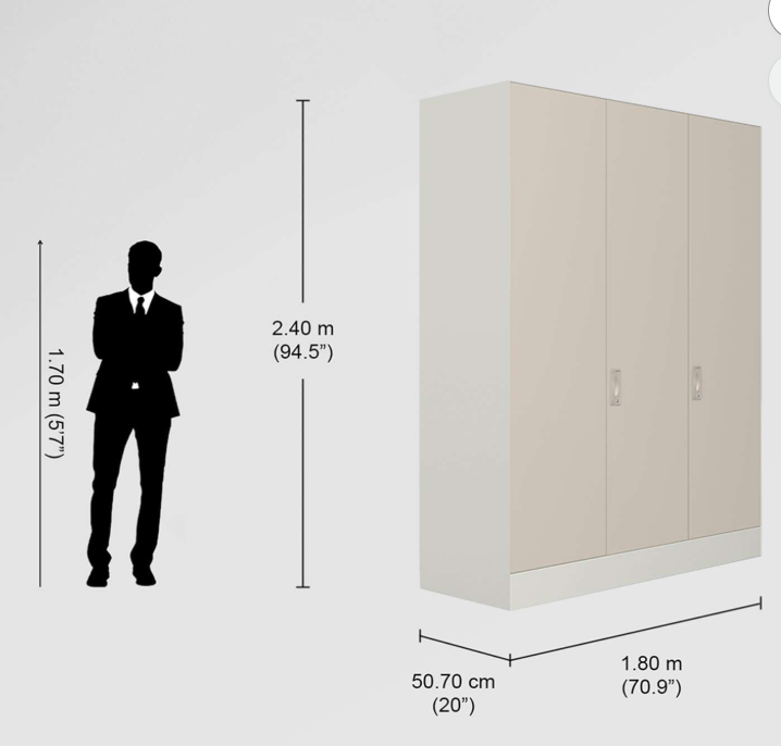 3 Door Steel Almirah