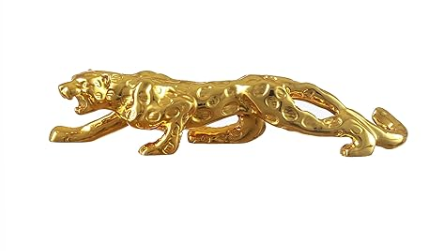 TIED RIBBONS Decorative Golden Panther Jaguar Leopard Sculpture