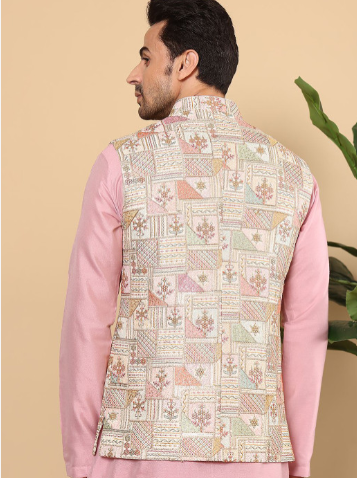 Men Embroidered Woven Nehru Jackets